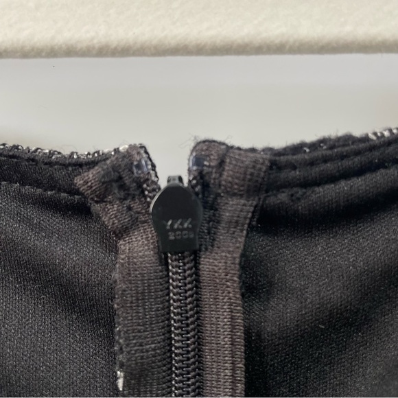 Vintage Joseph Ribkoff Couture Silver & Black Sparkle Striped Aline Evening Gown - Picture 14 of 16